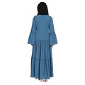 Coat collar Abaya with matching inner- French Blue